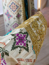 NAQSH Qasab Luxurious Beige Diamond Embroidered Abaya with Golden Thread Details