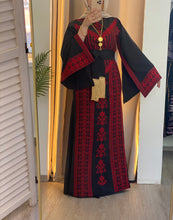 RAZAN Elagant Unique Design Black Thob Dress with Red Embroidery