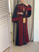 RAZAN Elagant Unique Design Black Thob Dress with Red Embroidery