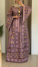 Durra Pink Satin Elegant Wide Sleeves Full Embroidered Thob Dress