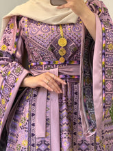 Durra Pink Satin Elegant Wide Sleeves Full Embroidered Thob Dress