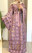 Durra Pink Satin Elegant Wide Sleeves Full Embroidered Thob Dress