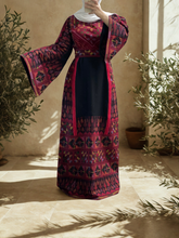 Elegant Black Thob with Red Unique Embroidery