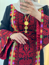 Asala Black Palestinian Embroidered Thob with Beads and Manajil Details