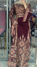 Magnificent Full of Details Burgundy Thob with Golden Embroidery