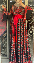 Sparkling Unique Design Floral Black Thob with Red Embroidery