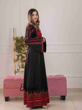 Delicate and Classy Black Thob with Red Embroidery