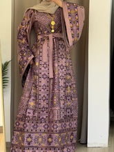 Durra Pink Satin Elegant Wide Sleeves Full Embroidered Thob Dress