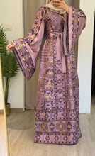 Durra Pink Satin Elegant Wide Sleeves Full Embroidered Thob Dress