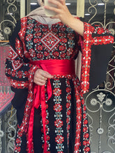 Sparkling Unique Design Floral Black Thob with Red Embroidery