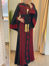 RAZAN Elagant Unique Design Black Thob Dress with Red Embroidery