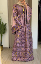 Durra Pink Satin Elegant Wide Sleeves Full Embroidered Thob Dress