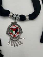 Scarf with Embroidered Palestine Flag Love Pendant