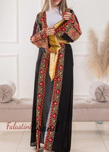 Most Elegant Full of Details Black Abaya with Satin and Malak like Embroidery