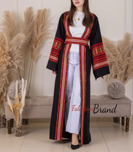 Black Elegant Abaya Embroidered On The Front And Back