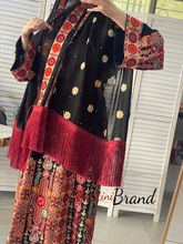 Full of Details Black and Beige Thob with Malak Like Details and Unique Head Scarf