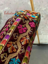 Amazing Burgundy Manajil Palestinian Embroidered Thobe Dress With Astonishing Embroidery