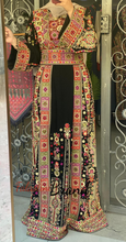 Amazing Black Malak Palestinian Embroidered Thobe Dress With Astonishing Embroidery