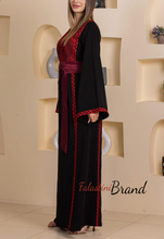 Elegant Stylish Black Thob With Satin Belt