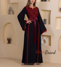 Elegant Stylish Black Thob With Satin Belt