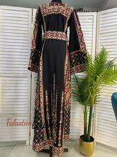 Royal Black Malak Thob with Purple and Green Details