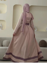 Elegant Cream Color Dress with Pinkish Embroidery and Detachable Back Skirt