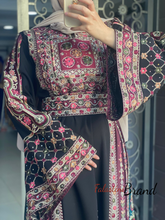 Royal Black Malak Thob with Purple and Green Details