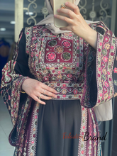 Royal Black Malak Thob with Purple and Green Details