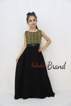 Little Girl Cloche Palestinian Gold Embroidered Black Dress